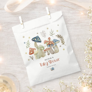 Sachets En Papier Aquarelle Whimsical Baby shower de champignon