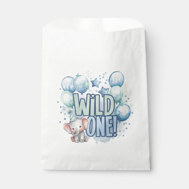 Sachets En Papier Aquarelle Wild One 1er anniversaire (Devant)