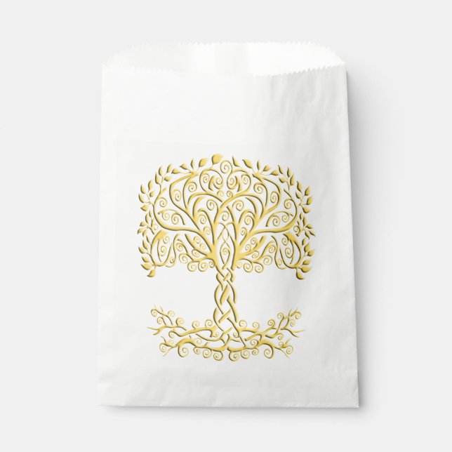 Sachets En Papier Arbre Celtique Jaune (Devant)