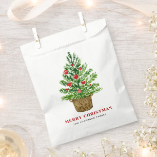 Sachets En Papier Arbre de Noël sur une corbeille d'osier Fête de No