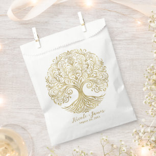 Sachets En Papier Arbre de vie Cream & Gold Celtic Mariage