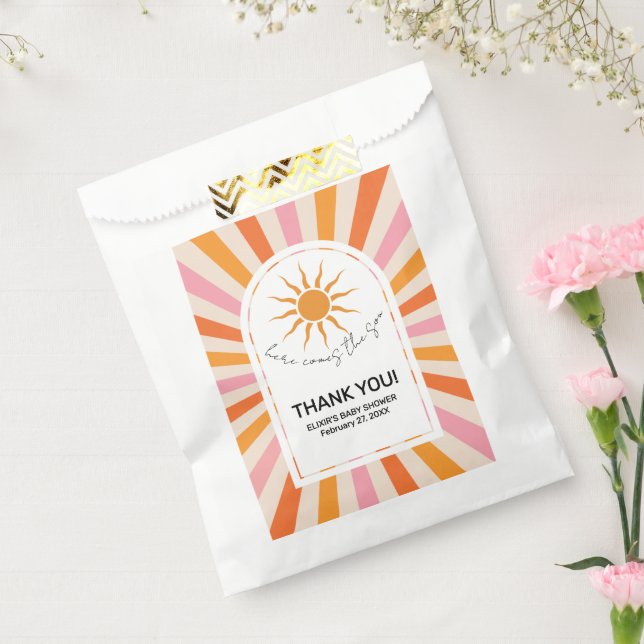 Sachets En Papier Arch Retro Voici Le Baby shower Fils (Scellé)