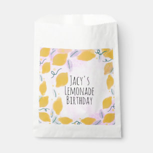 Sachets En Papier Art de bordure rose jaune citron aquarelle