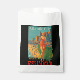 Sachets En Papier Atlantic City Beach Beauté Vintage Art