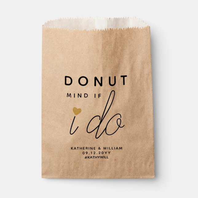 Sachets En Papier Attention si je fais Mariage Snack Kraft Favoriser (Devant)