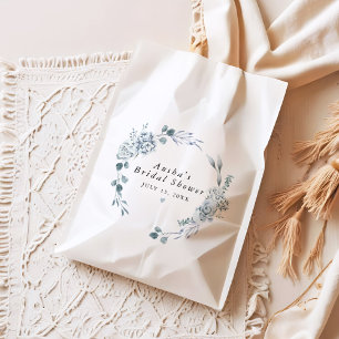 Sachets En Papier AUSHA Dusty Blue Floral Boy Baby shower
