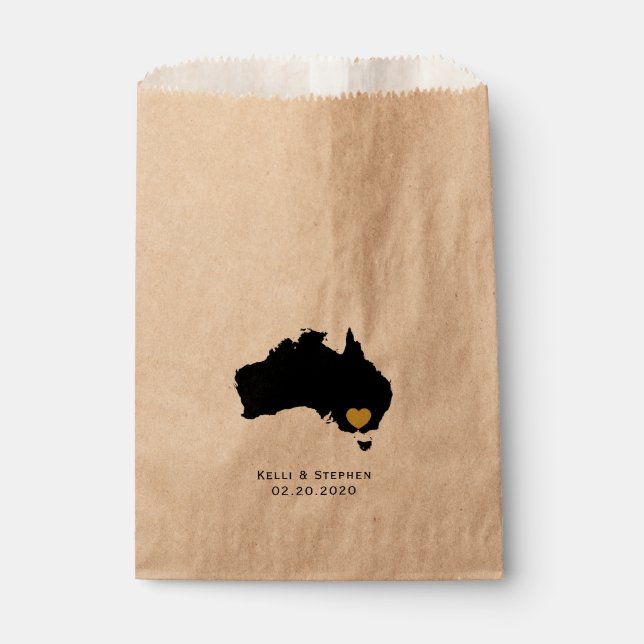 Sachets En Papier Australie Mariage Favor Treat Sacks, Carte Cadeaux (Devant)