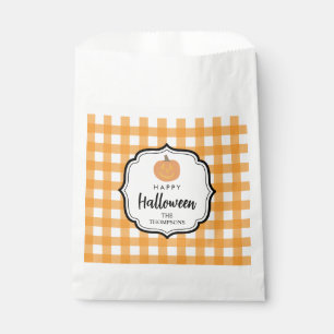 Sachets En Papier Automne Automne Orange Plaid Halloween Citrouille