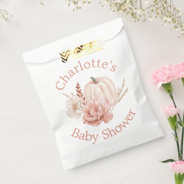 Sachets En Papier Automne Boho Citrouille Baby shower Floral  (Scellé)