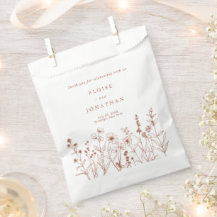 Sachets En Papier Automne Terracotta brûlé Orange Mariage Fleur sauv