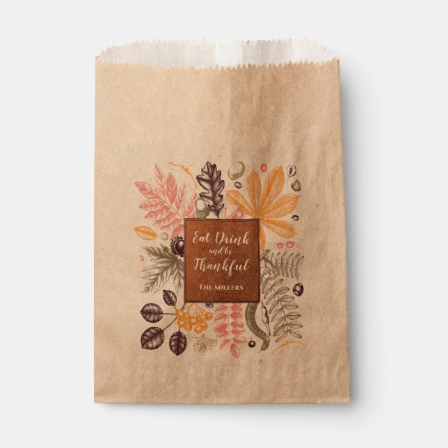 Sachets En Papier Automne Thanksgiving Botanical Party (Devant)