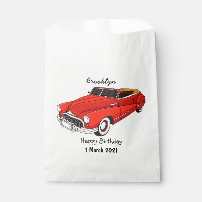 Sachets En Papier Automobile classique rouge 1948 (Devant)