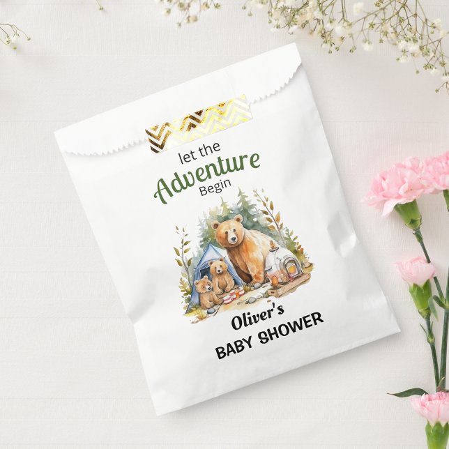 Sachets En Papier Aventure Commencer le Baby shower forestier (Créateur téléchargé)