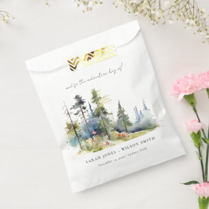 Sachets En Papier Aventure Commencer Pine Forest Paysage Mariage