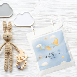 Sachets En Papier Avion, Nuages & Étoiles, Bleu, Petit Garçon, Migno