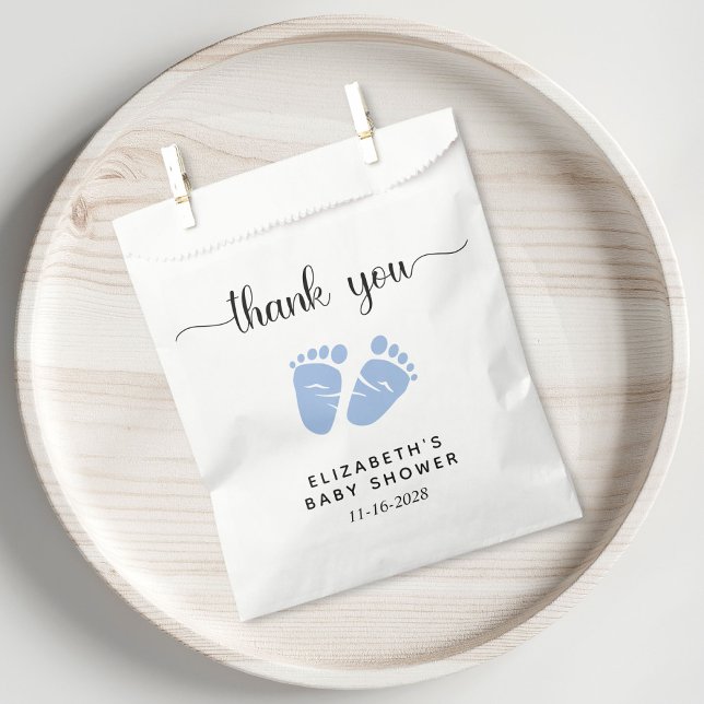 Sachets En Papier Baby Boy Douche Pieds Bleus Merci (Créateur téléchargé)