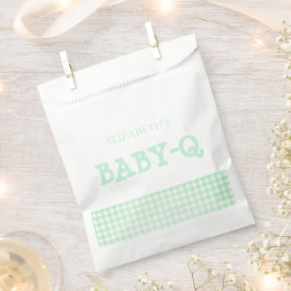 Sachets En Papier Baby-Q Mint Green Gingham Baby Shower