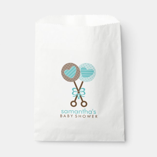 Sachets En Papier Baby Rattles Twin Boys Baby shower (Devant)