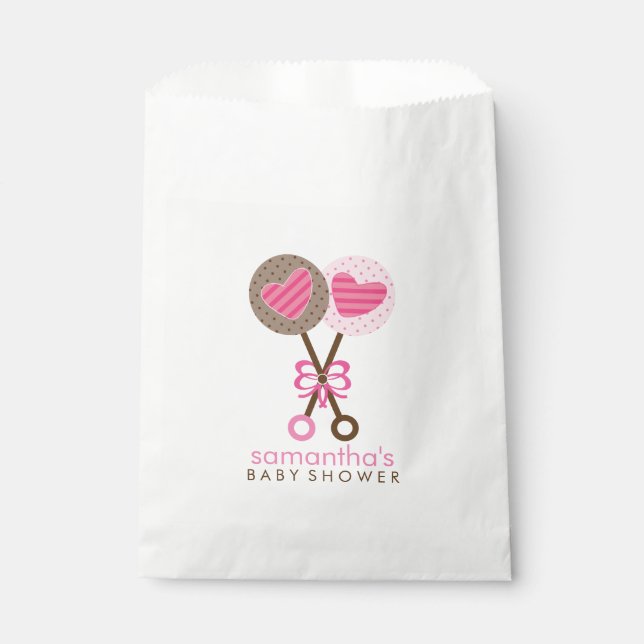 Sachets En Papier Baby Rattles Twin Girls Baby shower (Devant)