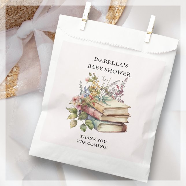 Sachets En Papier Baby shower à thème du livre fleur sauvage (Créateur téléchargé)
