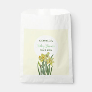 Sachets En Papier Baby shower aquarelle jonquilles Arrière - plan ja