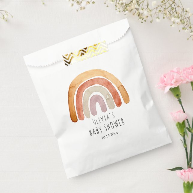 Sachets En Papier Baby shower arc-en-ciel Boho à l'aquarelle mignonn (Scellé)