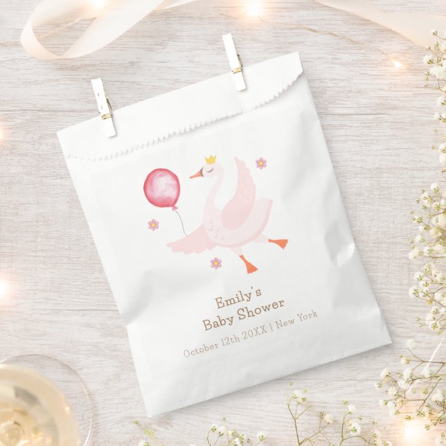 Sachets En Papier Baby shower ballotte de cygne princesse dansante r (Coupé)
