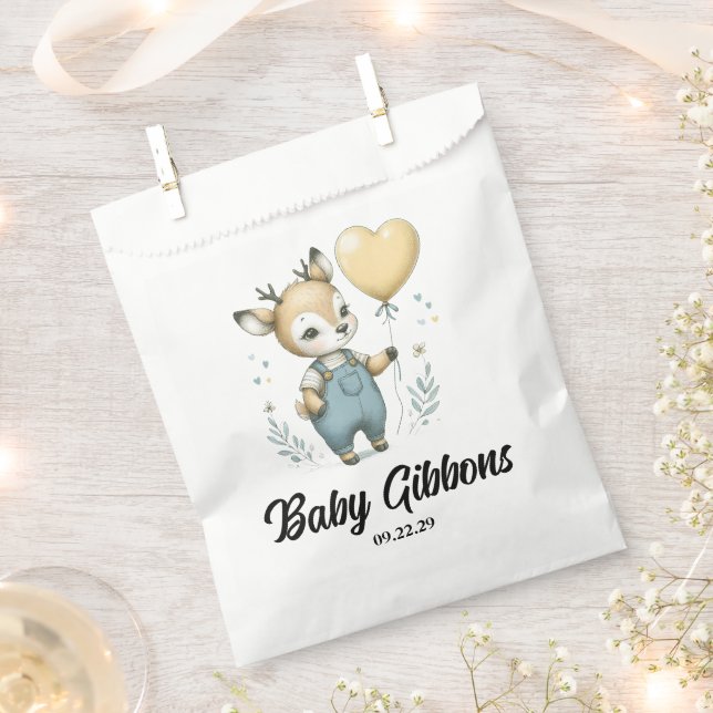 Sachets En Papier Baby Shower Cerf (Coupé)