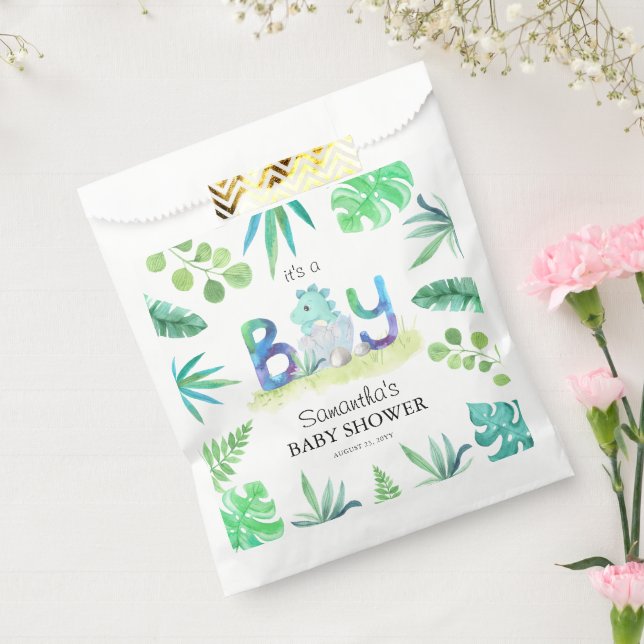 Sachets En Papier Baby shower "C'est un garçon" de Cute Dinosaur (Scellé)