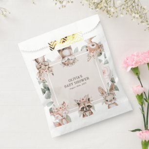 Sachets En Papier Baby shower Chic Boho Woodland Animaux