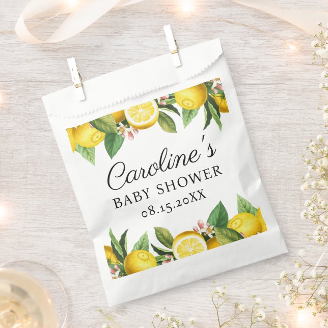Sachets En Papier Baby shower Citrus citron (Coupé)