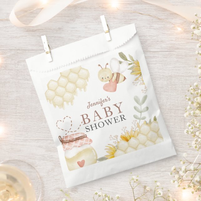 Sachets En Papier Baby shower d'abeilles (Coupé)