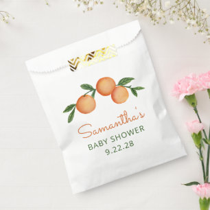 Sachets En Papier Baby shower d'agrumes de Little Cutie orange