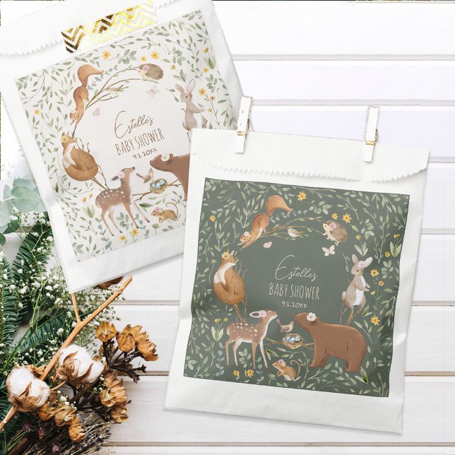 Sachets En Papier Baby shower d'amis de la forêt (Créateur téléchargé)