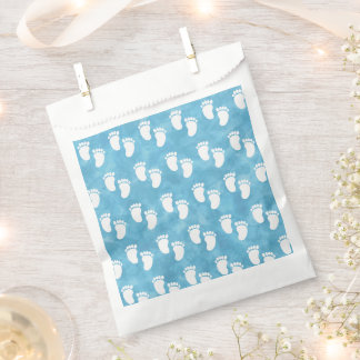 Sachets En Papier Baby shower d'aquarelle bleu Motif d'empreinte