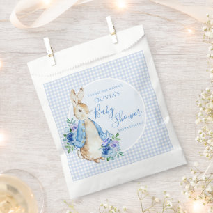 Sachets En Papier Baby shower d'aquarelle Blue Bunny Peter