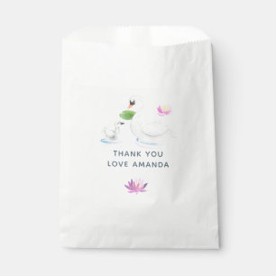 Sachets En Papier Baby shower d'aquarelle de cygne