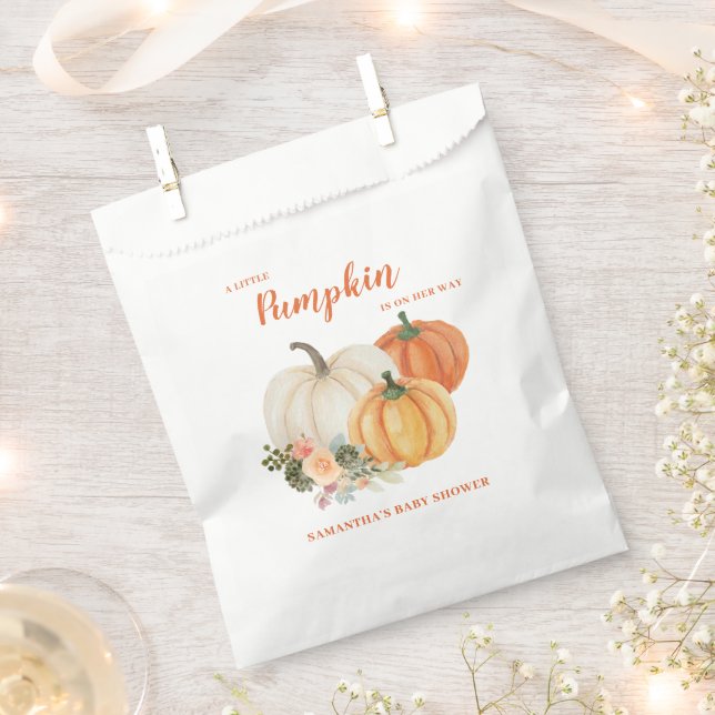 Sachets En Papier Baby shower d'automne du petit Citrouille (Coupé)