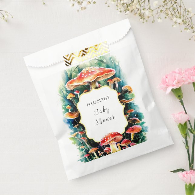 Sachets En Papier Baby shower de champignons Little Boho (Scellé)