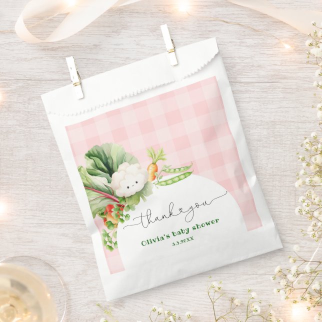 Sachets En Papier Baby shower de fille rose cultivé localement merci (Coupé)