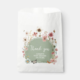 Sachets En Papier Baby shower de fleurs de bébé vert Sage