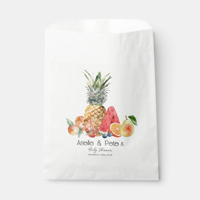 Sachets En Papier Baby shower de fruits sucrés de Berry (Devant)