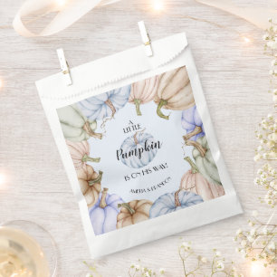 Sachets En Papier Baby shower de garçon bleu Citrouille Pastel