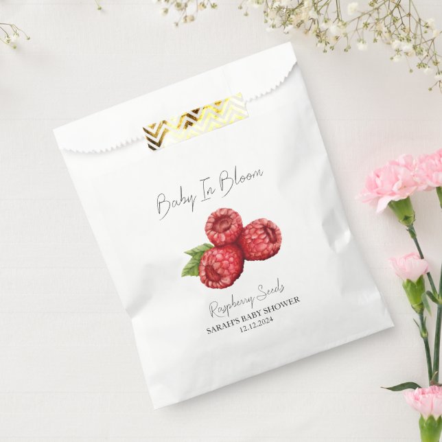 Sachets En Papier Baby shower de graines de framboise (Scellé)