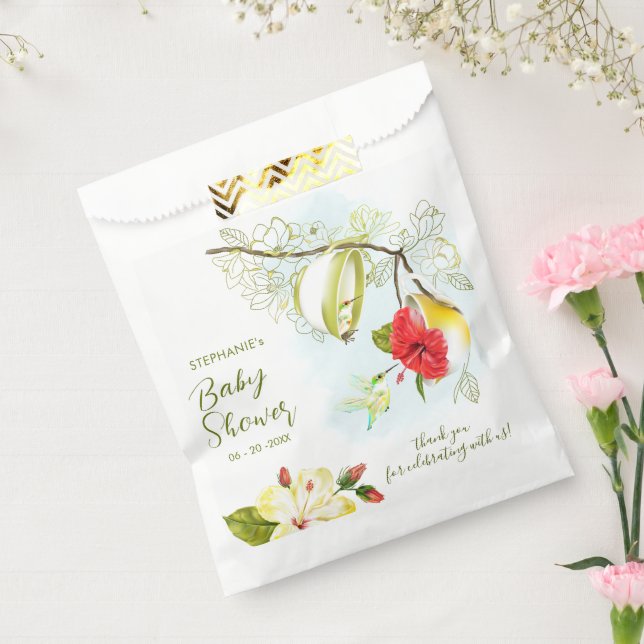 Sachets En Papier Baby shower de la fête du thé aux colibris (Scellé)
