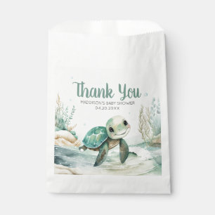 Sachets En Papier Baby shower de la tortue de mer