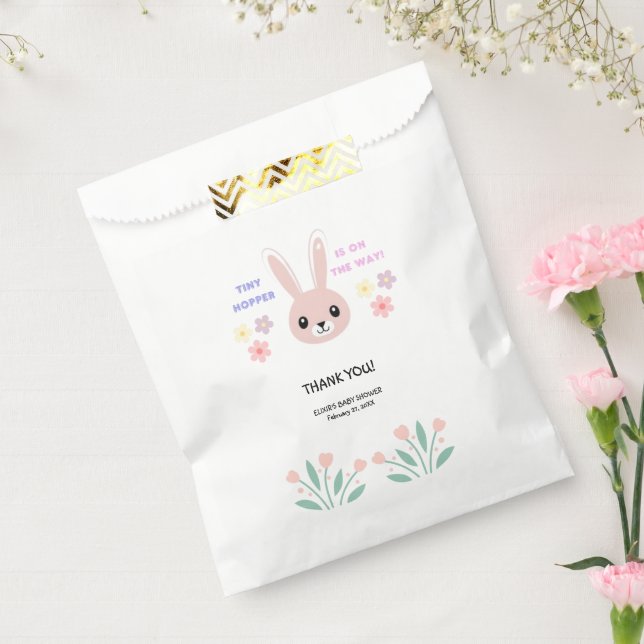 Sachets En Papier Baby shower de lapin minuscule à Hopper Floral (Scellé)