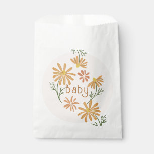 Sachets En Papier Baby shower de marguerites orange et jaune