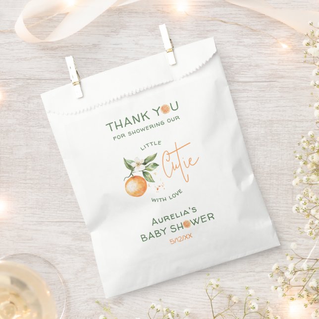 Sachets En Papier Baby shower de Merci de l'Orange Citrus Little Cut (Coupé)