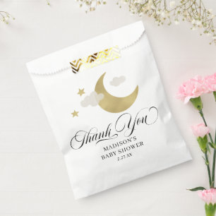Sachets En Papier Baby shower de Merci personnalisé Lune & Étoiles F